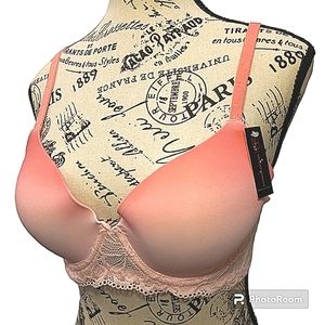 versatile pink bra lace undergarment racerback beautiful sexy full cover dainty